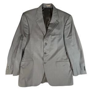 Bachrach Sport Coat Blazer Made‎ in Canada Gray XL 100% Wool